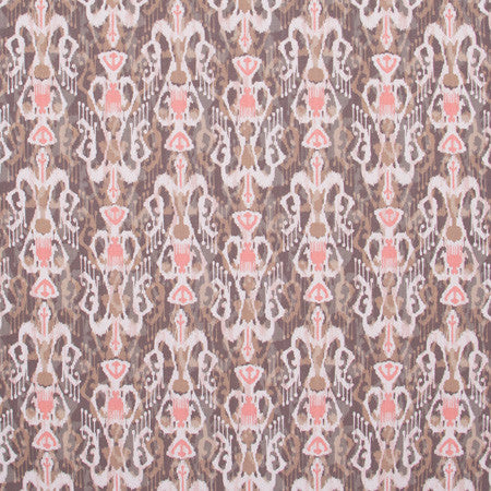 Hunts Point Coral by Carole Designer Fabric Jungle Safari 90% Cotton, 10% Linen Pakistan 10" V, 9 3/4" H 56" - Swanky Fabrics -
