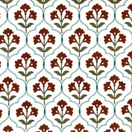 <p>Kindred Sienna by Carole Designer Fabric</p><p><strong>Required Minimum Quantity Purchase: 2 yards</strong></p><p>Book: Forget Me Knot</p><p>Content: Base: 100% Cotton Embr: 71.7% Cotton, 23.1% Acrylic, 5.2% Viscose</p><p>Origin: </p><p>Performance: N/A</p><p>Repeat: 7 1/2" V, 2 3/4" H HD</p><p>Width: 50*"</p>