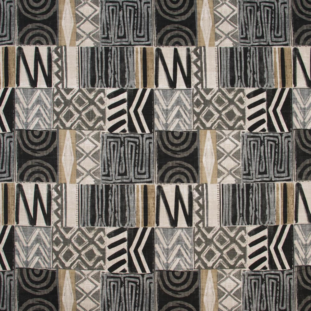 This Is It Stone by Carole Fabric Onyx & Ivory 75% Cotton, 25% Linen- Soil Repellent Pakistan Passes 20,000 Double Rubs Wyzenbeek Horizontal: 18 and Vertical: 18 55 - Fabric Carolina -