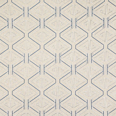 Peek At You Metal Blue by Carole Designer Fabric Shape Shifter Base: 52% Cotton, 48% Poly Embr: 100% Poly India 13" V, 8 3/4" H 52" - Swanky Fabrics -