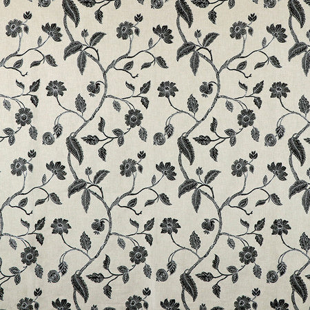 New Start Onyx by Carole Fabric Neutral Ground Base:50% Polyester, 50% Cotton Embr:56% Polyester, 39% Cotton, 5% Viscose India  15" V, 12 1/2" H 50""  - Fabric Carolina -