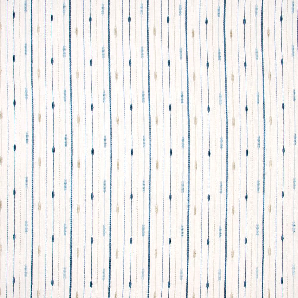 In A Row Bluejay by Carole Fabric Haven 100% Polyester India Passes 30,000 Double Rubs Wyzenbeek Horizontal: 525 and Vertical: 625 52.75 - Fabric Carolina -