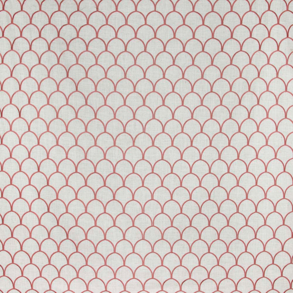 Around The Bend Coral by Carole Fabric Summer Garden 88% Polyester, 7% Rayon, 5% Linen China Passes 60,000 Double Rubs Wyzenbeek Horizontal: 275 and Vertical: 4 54 - Fabric Carolina -