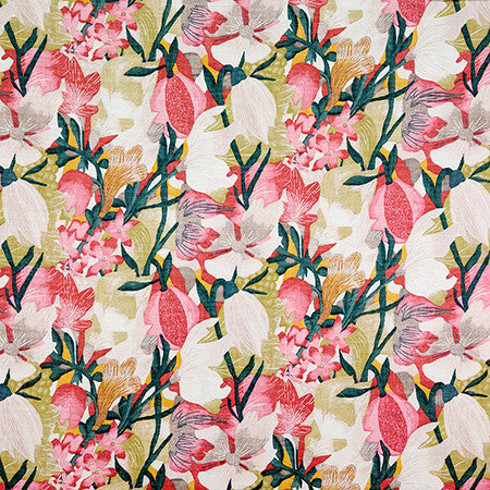 Juanita Watermelon by Carole Designer Fabric First Impressions 55% Linen, 45% Viscose-Washed UK 17 1/2" V, 18" H HD 55" - Swanky Fabrics -