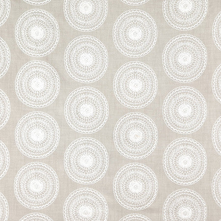 Abroad Silver by Carole Fabric Oasis Base: 75% Cotton,25% Polyester Embr: 50% Cotton, 50% Viscose India  9 1/2" V, 9" H HD 53"  - Fabric Carolina -