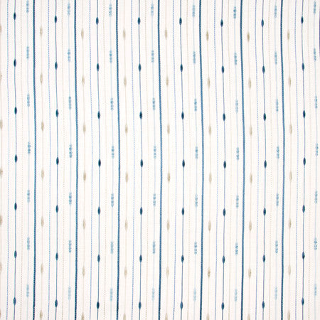 In A Row Bluejay by Carole Fabric Haven 100% Polyester India Passes 30,000 Double Rubs Wyzenbeek 6 1/4" V, 5 1/4" H 52.75"  - Fabric Carolina -