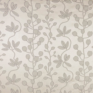 Kalani Gray Mist by Carole Designer Fabric Alabaster Allure 74% Polyester, 26% Rayon Woven In USA Passes 21,000 Double Rubs Wyzenbeek 28" V, 28 5/8" H 58" - Swanky Fabrics -