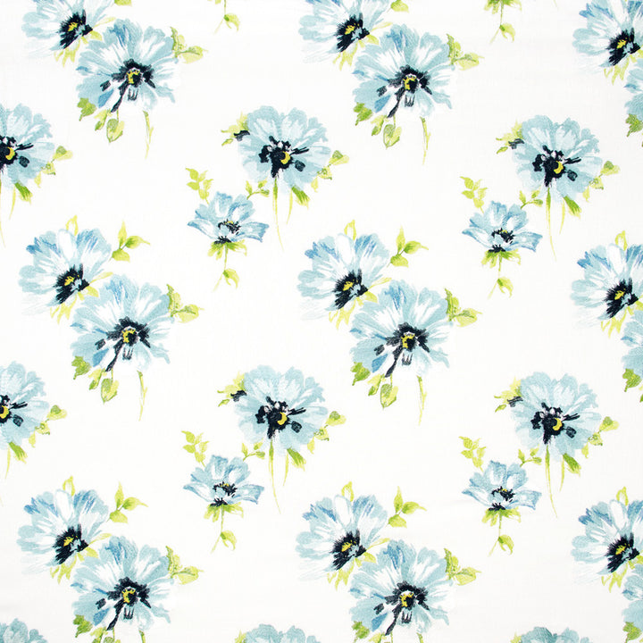 Summer Bloom Aqua by Carole Fabric Blue Forest 100% Cotton India N/A Horizontal: 17125 and Vertical: 15375 5075 - Fabric Carolina -