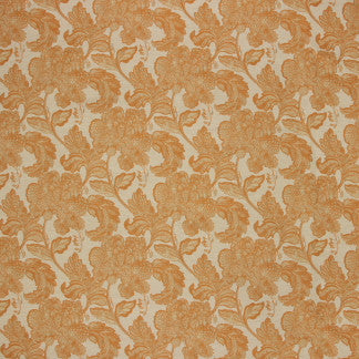 Afternoon Tea Clementine by Carole Fabric Tiger's Eye 44% Rayon, 41% Polyester, 15% Cotton Woven In USA Passes 15,000 Double Rubs Wyzenbeek 14 1/2" V, 14 1/4" H 54"  - Fabric Carolina -