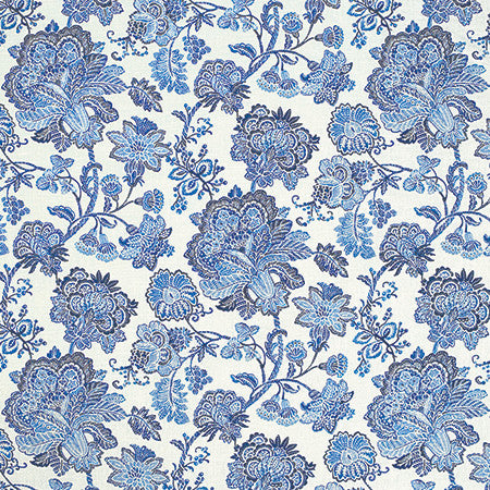 Know The Plot Porcelain Blue by Carole Fabric Bluebell 55% Linen, 45% Viscose-Soil Repellent S Korea  27" V, 27 3/8" H HD 55.5"  - Fabric Carolina -