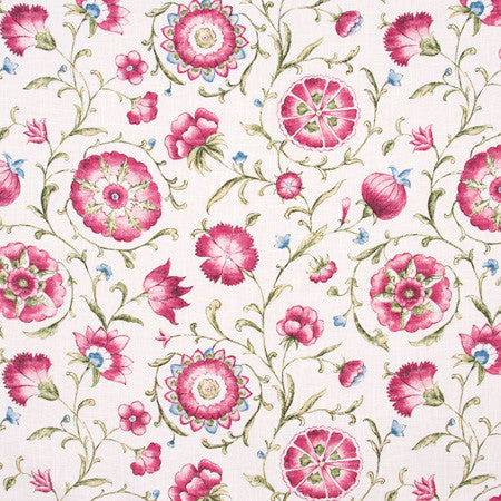 Love Everyone Scarlet by Carole Fabric Azalea 55% Linen, 45% Rayon-SSR Finished in USA Passes 15,000 Double Rubs Wyzenbeek Horizontal: 27" and Vertical: 25 1/4" V 54" - Fabric Carolina -