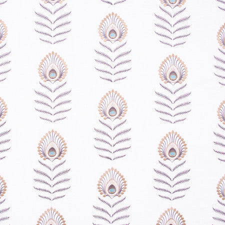 Peacock Feather Ivory by Carole Designer Fabric Lemongrass 60% Polyester, 30% Viscose, 10% Cotton China 11 3/4" V, 10 1/2" H 52" - Swanky Fabrics -