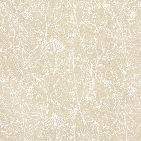 Very Nice Linen by Carole Fabric Oasis Base: 52% Cotton, 48% Polyester Embr: 100% Cotton India  18 7/8" V, 25 5/8" H 51"  - Fabric Carolina -