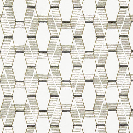 Lunch Date Charcoal by Carole Designer Fabric Shape Shifter Base: 60% Cotton, 40% Poly Embr: 100% Poly India 11 1/4" V, 8 3/4" H 52" - Swanky Fabrics -