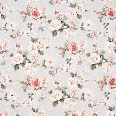 Welcome Summer Peony by Carole Designer Fabric Geranium 55% Linen, 45% Viscose UK Passes 18,000 Circular Rubs Martindale Horizontal: 13 1/2" D and Vertical: 25 1/4" V 52375" - Swanky Fabrics -