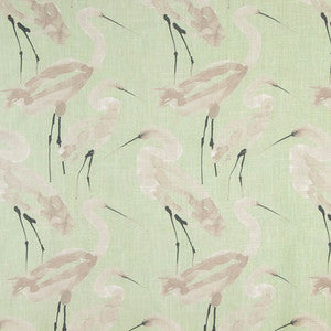 Birds The Word Celadon by Carole Fabric