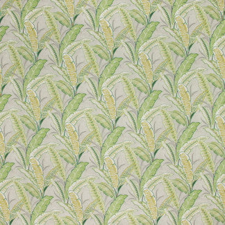 Tropic Wonder Leaf by Carole Fabric Seamist 90% Polyester, 10% Linen China Passes 50,000 Double Rubs Wyzenbeek </p><p>Repeat: 13 1/8" V, 14" H 58" - Fabric Carolina -