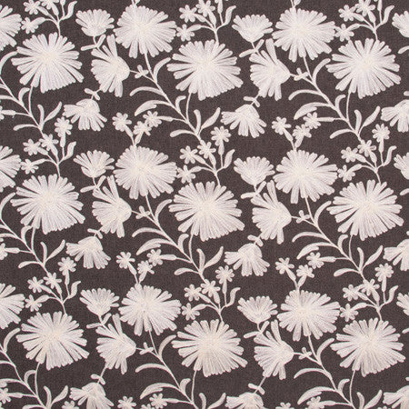 Unexpected Grace Chocolate by Carole Fabric Portobello 100% Polyester India N/A Horizontal: 12 1/2" and Vertical: 11 1/4" V 53" - Fabric Carolina -