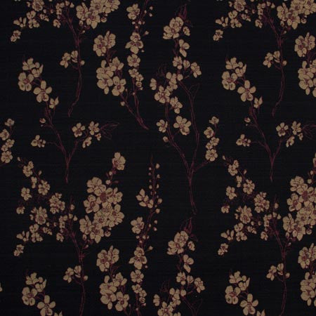 Partly Sunny Autumn by Carole Fabric ONYX & IVORY 53% Polyester, 47% Cotton-Acrylic Backing China Passes 120,000 Double Rubs Wyzenbeek 28 1/4" V, 27" H 55"  - Fabric Carolina -