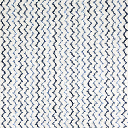 Dont Stress Porcelain Blue by Carole Designer Fabric Oasis Base: 100% Polyester Embr: 100% Cotton India 2" V, 4 1/2" H 54.75" - Swanky Fabrics -