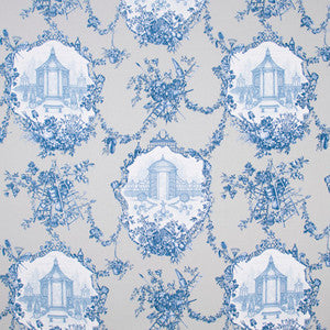 Backyard Toile Cobalt by Carole Fabric