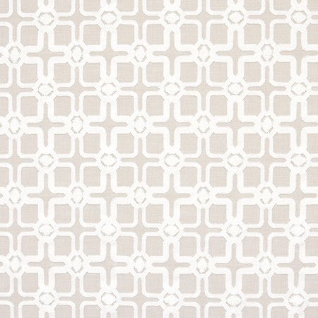 Close Quarters Silver by Carole Designer Fabric Moonstone 73% Cotton, 27% Polyester India 4 3/4" V, 4 1/2" H 53.25" - Swanky Fabrics -