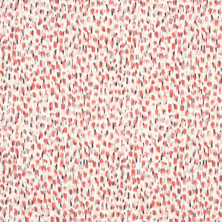 When In Doubt Coral by Carole Fabric Azalea 100% Cotton India Passes 15,000 Double Rubs Wyzenbeek Horizontal: 14 1/4" and Vertical: 13 3/4" V 57.5" - Fabric Carolina -
