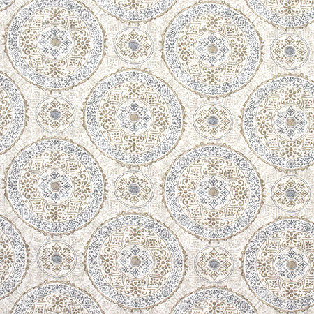 Place Setting Pewter by Carole Designer Fabric Artisan 100% Cotton PAKISTAN 12 1/2" V, 13 1/2" H HD 55" - Swanky Fabrics -