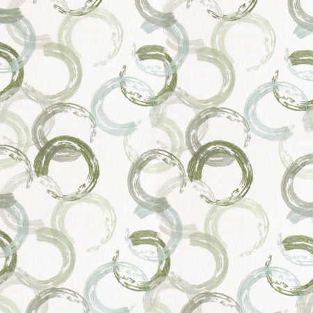 Another Round Spa by Carole Fabric Jade 45% Cotton, 35% Rayon, 16% Polyester, 4% Linen India  15 1/4" V, 12 3/4" H 52"  - Fabric Carolina -