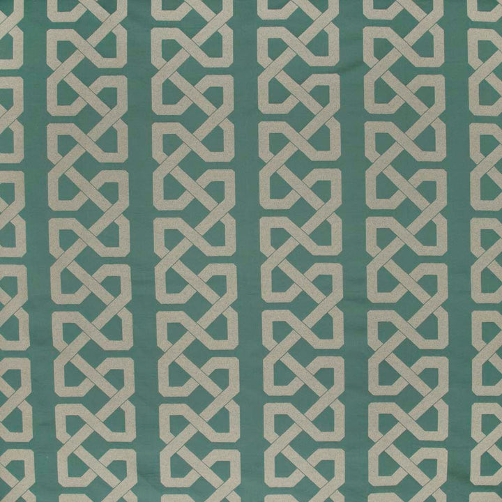 Grand Cable Laurel by Carole Designer Fabric Emerald Ocean 100% Polyester India N/A Horizontal: 9125 and Vertical: 85 54 - Swanky Fabrics -