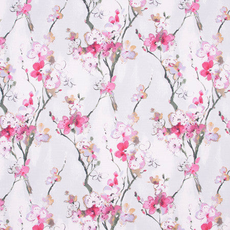 Another Time Wisteria by Carole Designer Fabric Azalea 100% Cotton S Korea Passes 15,000 Double Rubs Wyzenbeek </p><p>Repeat: 26" V, 27 1/4" H 54" - Swanky Fabrics -
