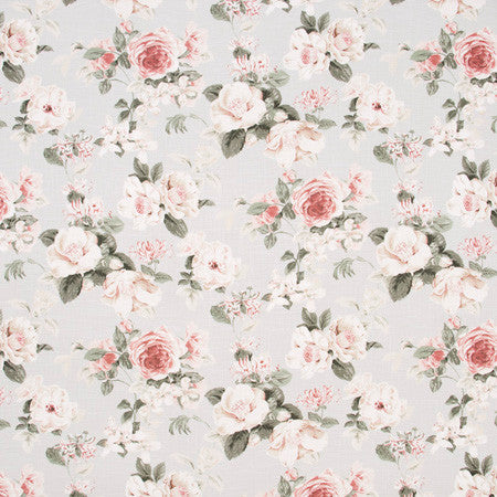 Welcome Summer Peony by Carole Fabric Geranium 55% Linen, 45% Viscose UK  25 1/4" V, 13 1/2" H HD 52.375"  - Fabric Carolina -