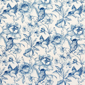 Hidden Bird Indigo by Carole Fabric