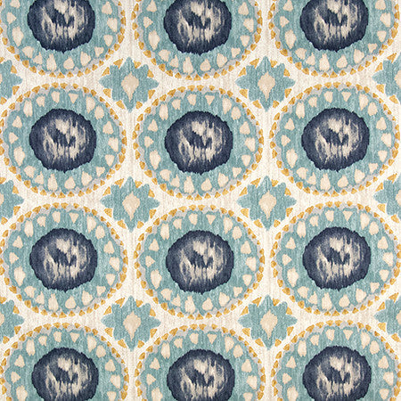 Setting Sun Verdigris by Carole Designer Fabric Go West 100% Cotton 30,000 Wyzenbeek Double Rubs 8 3/8" V, 9 1/4" H 55" - Swanky Fabrics -