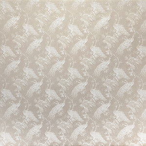 Roaming Peacock Parchment by Carole Fabric