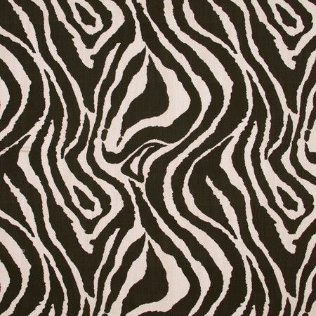 Zebra Ebony by Carole Fabric Jungle Safari 100% Cotton Spain Passes 18,000 Circular Rubs Martindale Horizontal: 27" and Vertical: 25" V 54" - Fabric Carolina -