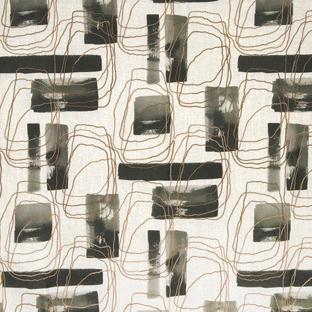 Mudroom Ink by Carole Designer Fabric Earthbound Base: 50% Cotton, 35% Viscose, 15% Linen Embr: 68% Jute, 32% Cotton 12,000 Wyzenbeek Double Rubs 24 1/4" V, 13 1/2" H HD 54" - Swanky Fabrics -