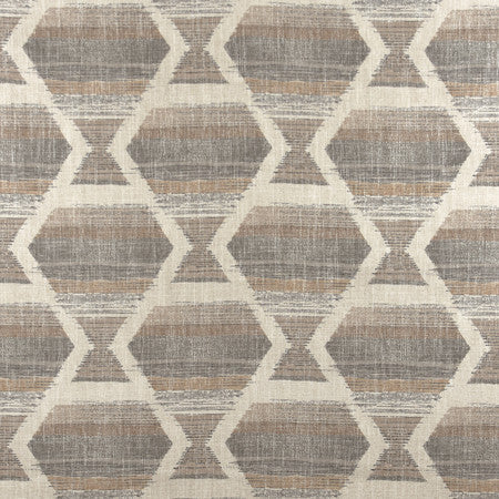 Vacation Bound Latte by Carole Fabric Well-Traveled 36% Polyester, 26% Cotton, 22% Viscose, 16% Linen China 30,000 Wyzenbeek Double Rubs 13 1/2" V, 13 1/2" H HD 56"  - Fabric Carolina -