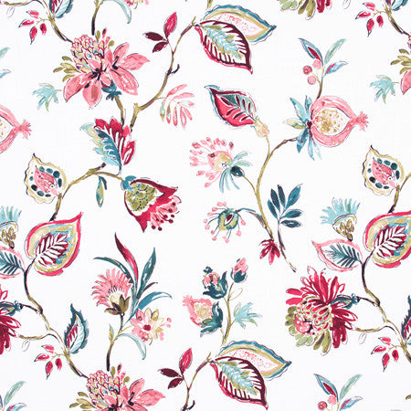 Serenade Song Coral by Carole Fabric Azalea 100% Cotton Spain Passes 30,000 Double Rubs Wyzenbeek </p><p>Repeat: 27" V, 27" H 54" - Fabric Carolina -