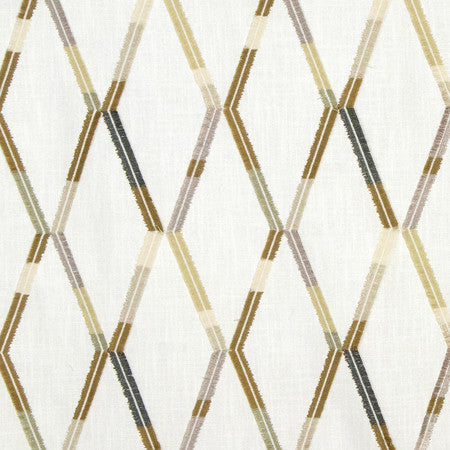 Never Mind Glacier by Carole Designer Fabric Serene Green Base: 50% Cotton, 35% Viscose, 15% Linen Embr: 100% Polyester N/A 9 1/4" V, 8 5/8" H 53" - Swanky Fabrics -