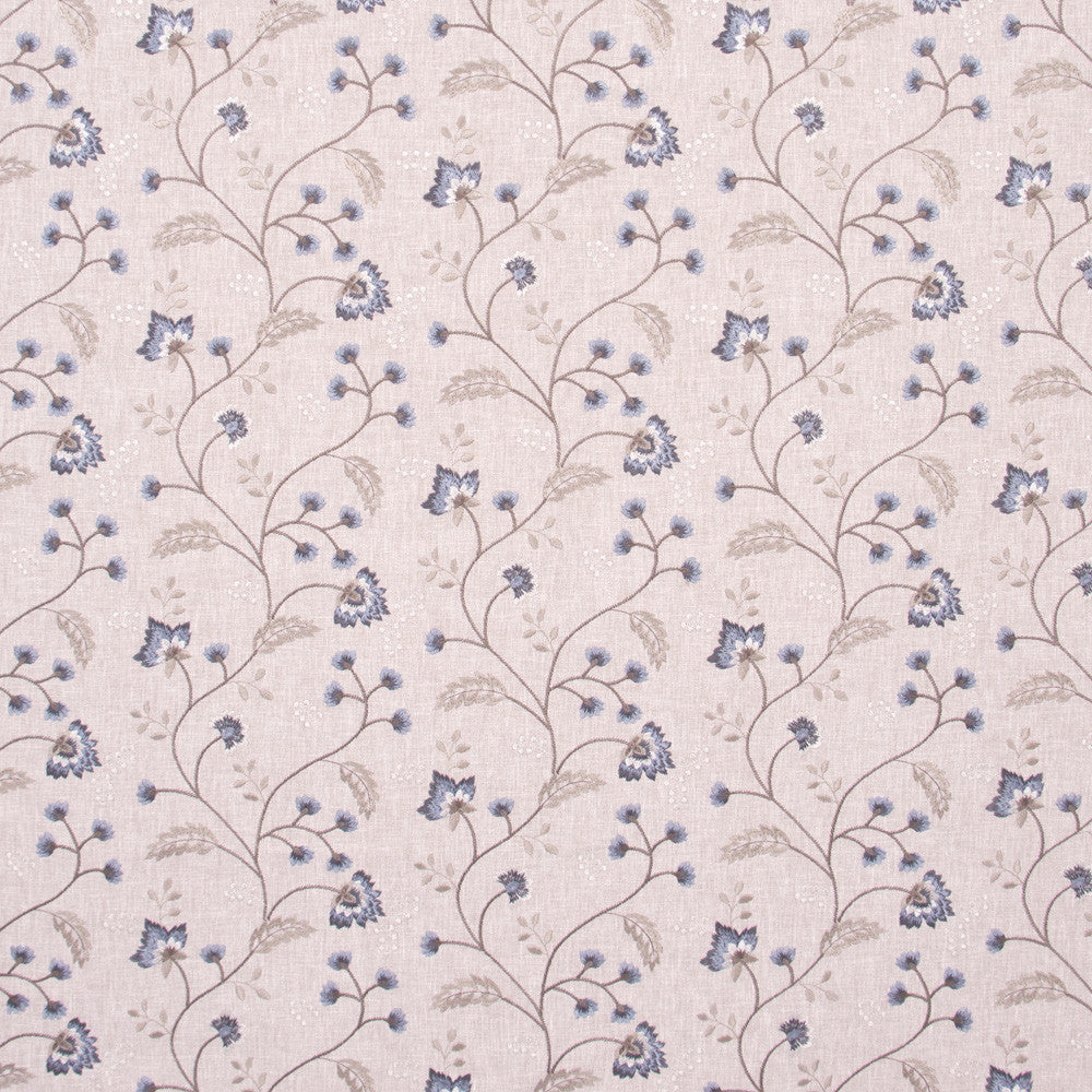 Until You Java by Carole Fabric Bluebird 52% Cotton, 48% Polyester India Passes 30,000 Double Rubs Wyzenbeek Horizontal: 17.25 and Vertical: 9.125 52 - Fabric Carolina -