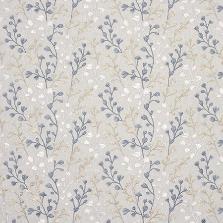 Promise You Aegean by Carole Fabric Wallflower Base: 72% Poly, 28% Cotton. Embr 100% Poly INDIA 30,000 Wyzenbeek Double Rubs 9 1/4" V, 13 1/2" H 53.5"  - Fabric Carolina -