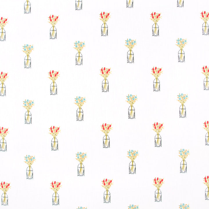 Pot Of Love Spring by Carole Fabric Geranium 75% Viscose, 25% Linen India N/A Horizontal: 85 and Vertical: 9375 51 - Fabric Carolina -