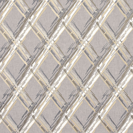 Broken Diamonds Ashen by Carole Fabric Moonstone 52% Cotton, 48% Polyester India  9" V, 6 1/2" H 52.5"  - Fabric Carolina -
