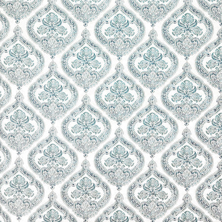 Adornment Spa by Carole Designer Fabric Misty Glen 100% Cotton Spain 13 1/2" V, 6 3/4" H HD 54"" - Swanky Fabrics -