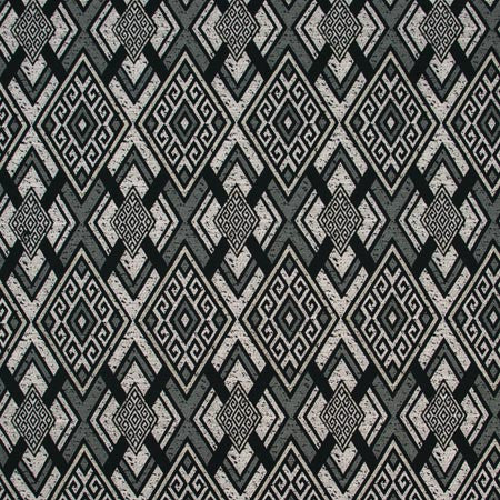 Jericho Noir by Carole Fabric ONYX & IVORY 100% Cotton India N/A Horizontal: 7 7/8" and Vertical: 15 3/8" V 52" - Fabric Carolina -