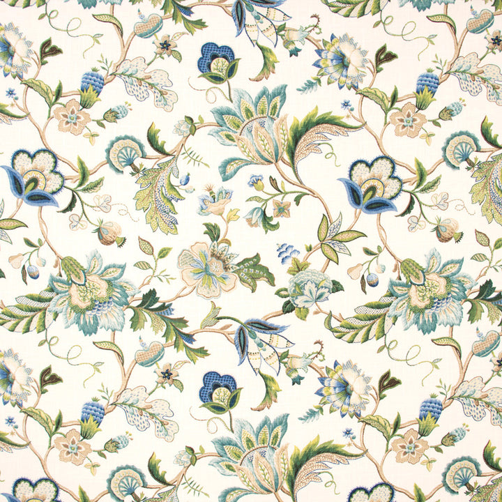 Southern Trails Sapphire by Carole Fabric Blue Forest 55% Linen, 45% Rayon-SSR Printed In USA Passes 15,000 Double Rubs Wyzenbeek Horizontal: 27 and Vertical: 27 54 - Fabric Carolina -