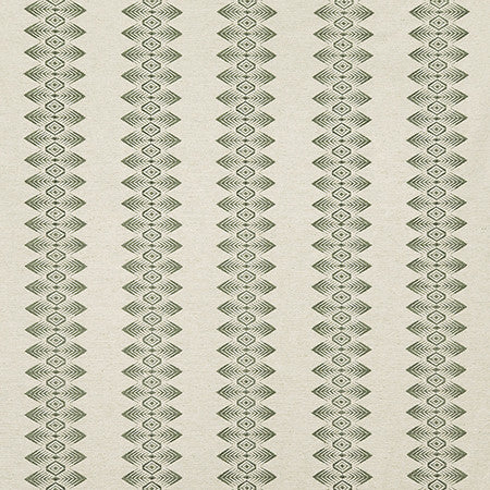 Will It End Greystone by Carole Fabric Evergreen Base: 38% Viscose, 31% Polyester, 31% Linen. Embr: 100% Rayon China  1" V, 5" H 54"  - Fabric Carolina -