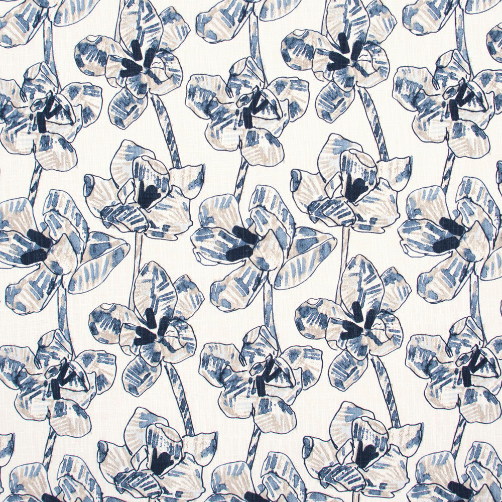 Sleepy Hollow Mineral by Carole Fabric Bluebird 100% Cotton Soil & Stain Release Printed in USA Passes 12,000 Double Rubs Wyzenbeek Horizontal: 13.5 and Vertical: 18 54 - Fabric Carolina -