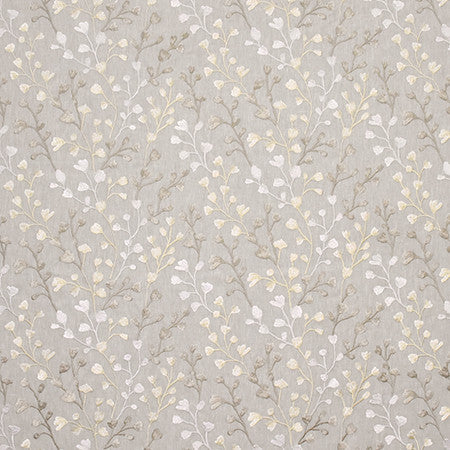 Promise You Icicle by Carole Fabric Wallflower Base: 72% Poly, 28% Cotton. Embr 100% Poly INDIA 30,000 Wyzenbeek Double Rubs 9 1/4" V, 13 1/2" H 53.5"  - Fabric Carolina -